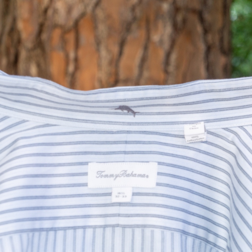 Tommy Bahama Dress Shirt (Blue Striped) - Picture 4 of 4